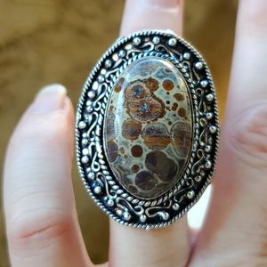 New Asteroid Jasper Silver Ring.